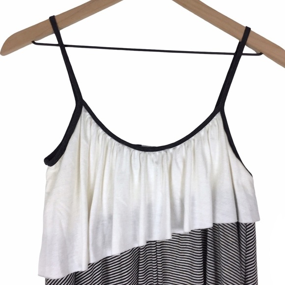 AMERICAN RAG Cami Tank Top Tiered Colorblock Stripe Minimalist Linen Size Small - Picture 5 of 8
